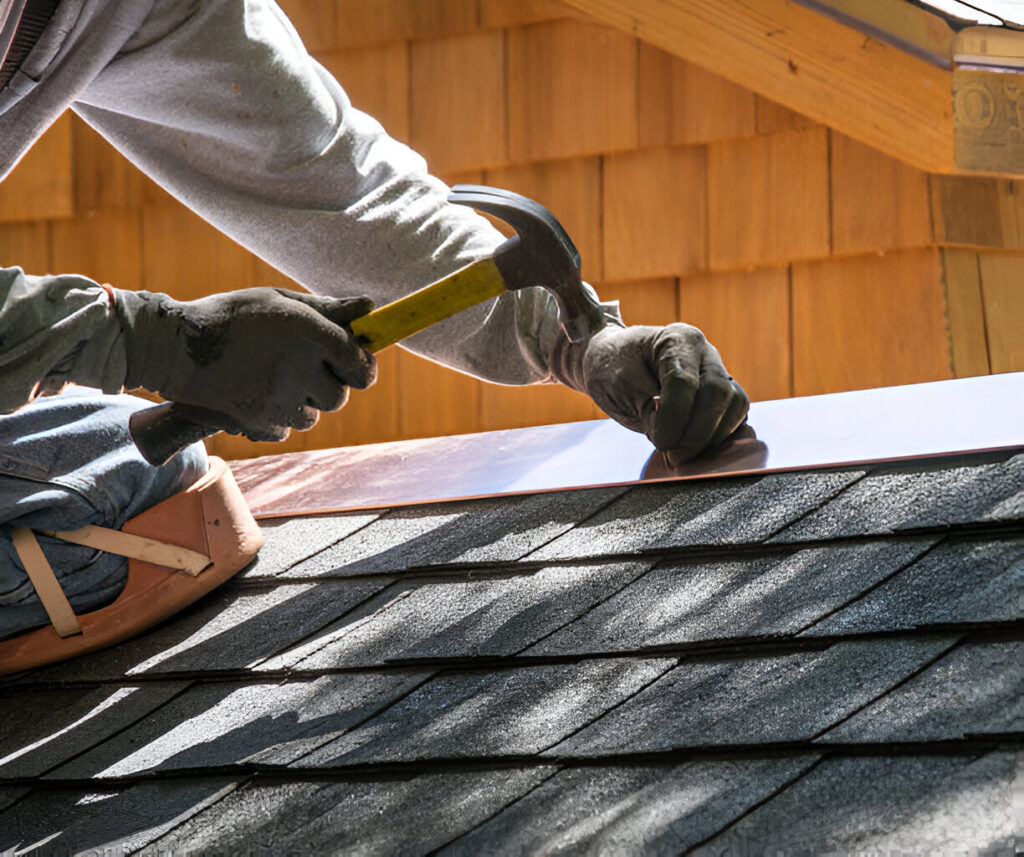 Roof Replacement Nail Hammering